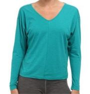 Prana Dragonfly Bianca V-Neck Knit Long Sleeve Top Teal Women’s Size Medium