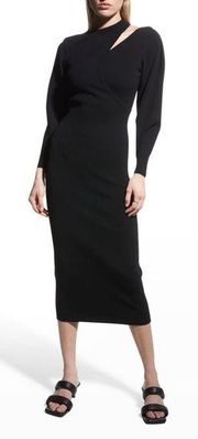 NWT A.L.C. Addison Cutout Midi Dress in Black