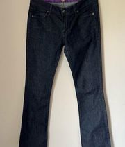 Rich & Skinny Jeans Dark Blue Bootcut Slightly Flared Women's sz 27 Like New