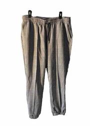 Ophelia Roe 1X Casual Pants Draw Strings Plaid Cinch Ankle