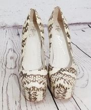 Alice + Olivia snakeskin Larimer pumps