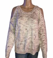 New York & Co Marled Cold Shoulder Sweater 