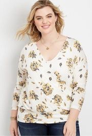 Maurice's  Plus Size Floral Wrap Blouse Size 1