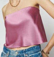 REFORMATION Spritz Silk Top in Sugar Plum M