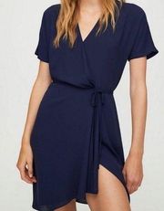 Babaton Aritizia Wallace Wrap dress in pure indigo/navy size small