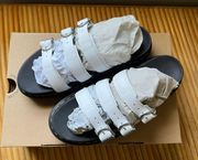 New Dr Martens White Blaire Slide Sandals