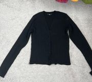 Black Ribbed Cardigan