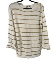 DVF Vintage White Gold Metallic Thread Sweater