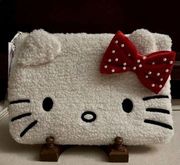 Stoney Clover Lane Hello Kitty Sherpa pouch with red velvet bow pouch NWT