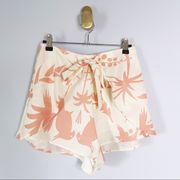 A PEACH | Floral Tie Front Shorts Sz S