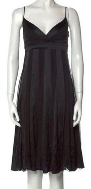 DIANE VON FURSTENBERG DVF Womens 100% Silk Roma Midi Slip Dress Size 12 Black
