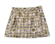 Yellow Checkered Pleated Mini Skirt Size Large