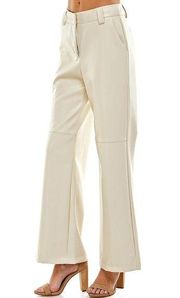 TCEC Faux Leather Pants Cream Size Large NWT