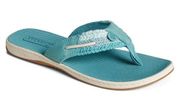 Sperry NEW  TOP-SIDER Parrotfish Ombre Leather Trim Flip Flop Blue Womens…