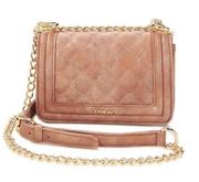 Bebe Brown Quilted Chain Strap Bag