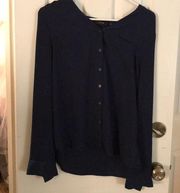 Navy blue long sleeve blouse