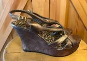 Hotkiss Bronze Wedge Sandal Size 8M