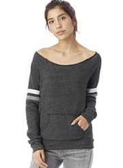 Alternative Grey off the Shoulder Crewneck