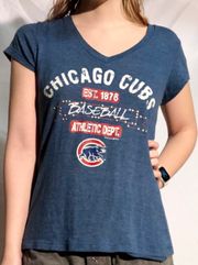 Genuine Merchandise Chicago Cubs Blue Women’s V-Neck Tee