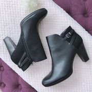 KEIRA ANKLE BOOTS BLACK BLOCK HEEL SIZE 11