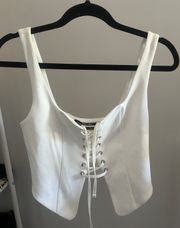 Urban Outfitters White Lace up top