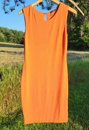 Tart Sleeveless Crew Neck Bodycon Orange Dress