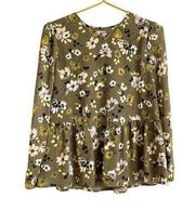 Madewell Georgette Peplum Top Women's S Wildblooms