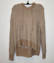 Knox Rose V-Neck Pullover Hooded Chunky Popcorn Knit Sweater EUC Sz M Stretch