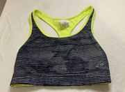 Women's Sports Bra Medium Black green Wireless Racerback reversible