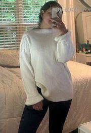 White Ribbed Sweater