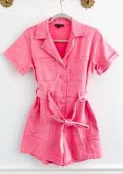 Utility Denim Pink Romper