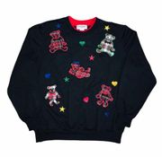 Alfred Dunner Petite Vintage Multicolor Embroidered Crewneck Sweatshirt