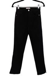 FRAME Denim Jeans Womens 25 Le Sylvie High Rise Cotton Split Pants Black NWOT