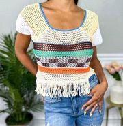 NWT Davi & Dani crocheted crop top size medium