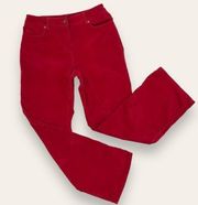 Red‎ Corduroy Pants Women Size 8 Straight Leg Stretch Cotton Christmas Holiday