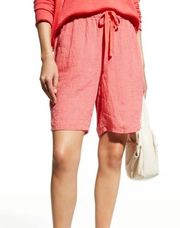 Eileen Fischer gingham organic linen shorts