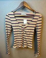 Urban Outfitters  NWT Cropped Striped Long Sleeve Size Medium