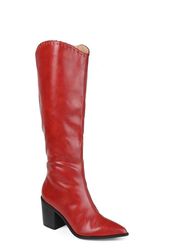 Red Wide Calf Boot