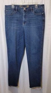 Seven Denim Fashion Jeans with factory cut bottoms. Women's size 12 Stretch