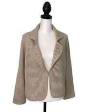 Ann Taylor Wool Blend Ribbed Cardigan Tan Size Large