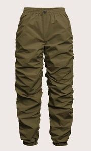 Ruched Toggle Drawstring Windbreaker Pants