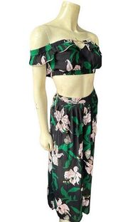 GORGEOUS Morgan Lane Two Piece Cover Up Swim Vacation Floral Set Small S