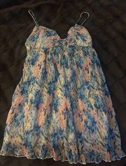 Abercrombie Plisse Ruched Babydoll Mini Dress