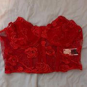 red  corset top