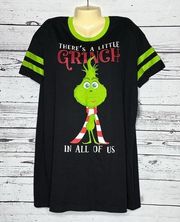 Dr. Seuss The Grinch NWT Sz L Black - Grinch Jersey Pajama Sleep Shirt Nightgown