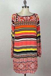 Hale Bob Stripe Shift Silk Blend Dress