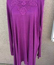 Gloria Vanderbilt  Purple Tunic Top