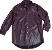 BAGATELLE COLLECTION Plum Faux Leather Shacket Sz Large