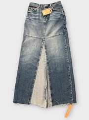 NWT Reformation Tazz Denim Maxi Skirt Size 24