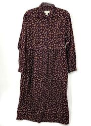 Vintage L L Bean Purple Corduroy Cottagecore Dress Prairie Maxi SIze 14 Petite